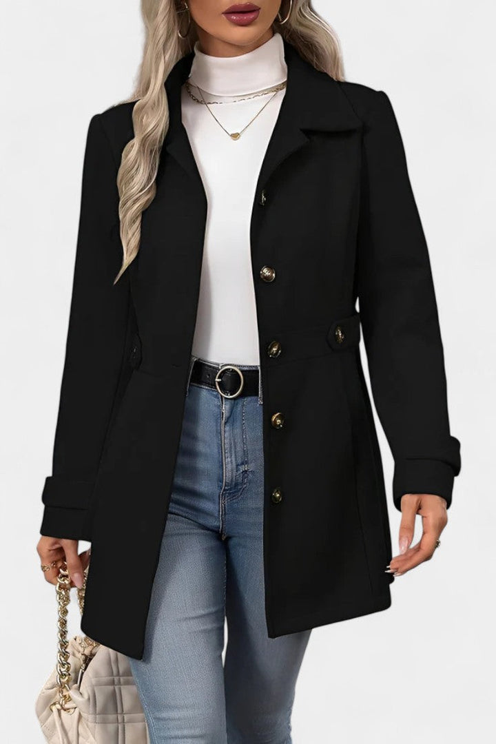 Cléophée Tailored Blazer with Lapels and Button Fastening