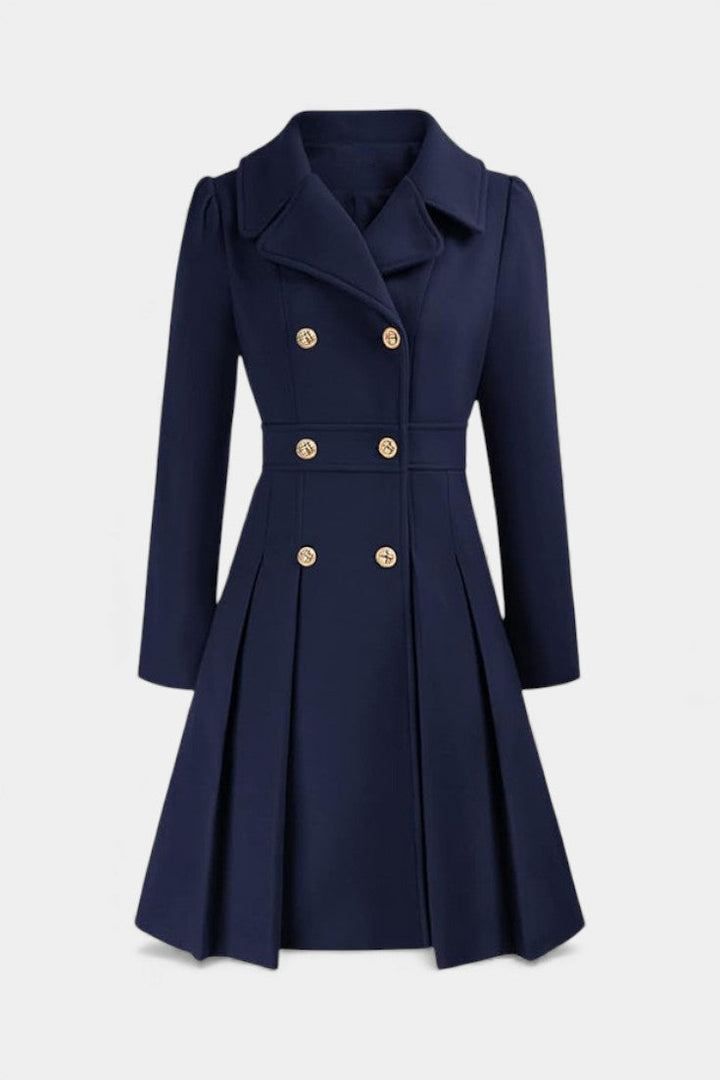 Philia Double-Breasted Flared Pea Coat