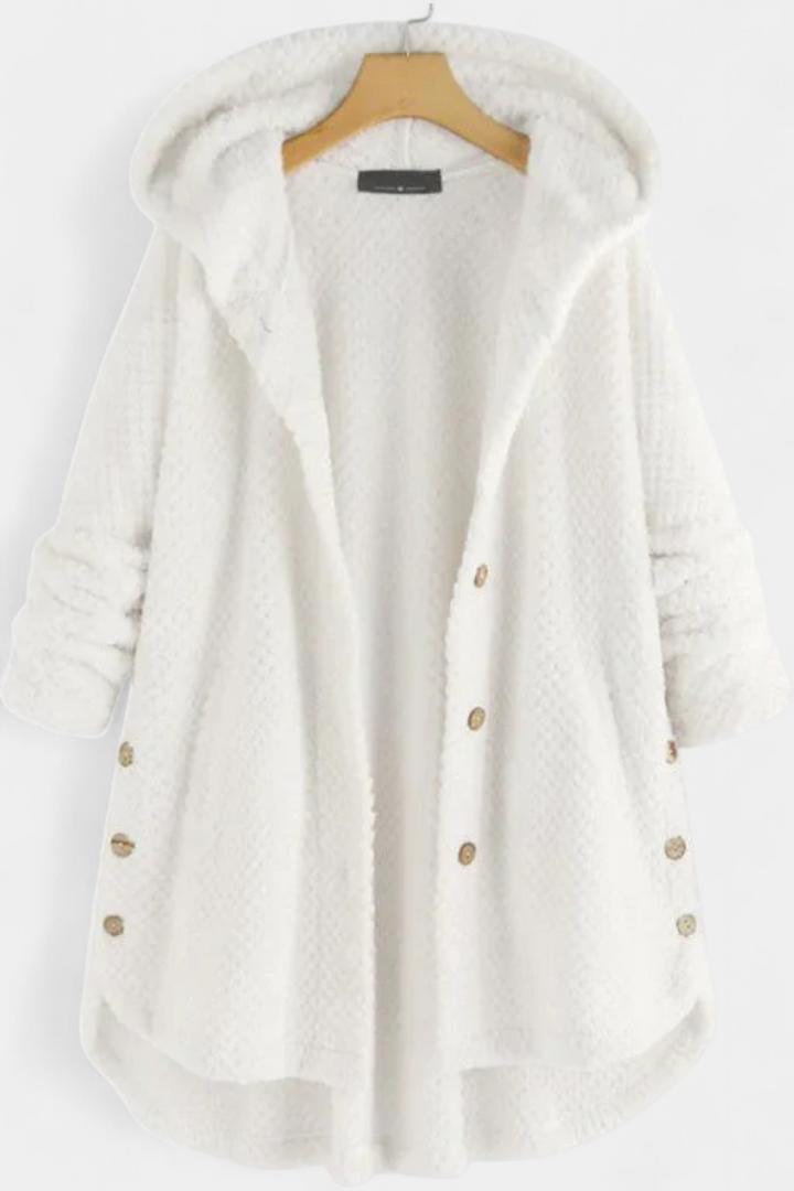 Taia Corduroy Coat Featuring a Cozy Hood