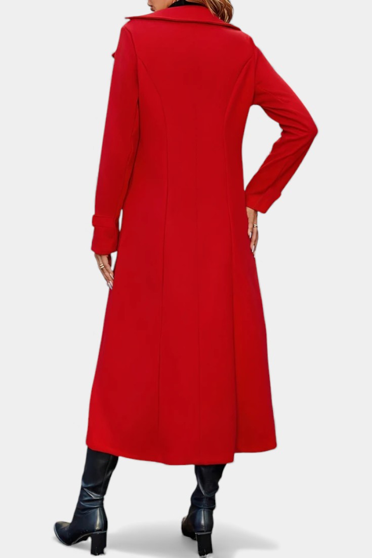 Naïssa Double-Breasted Coat with Long Notched Lapels