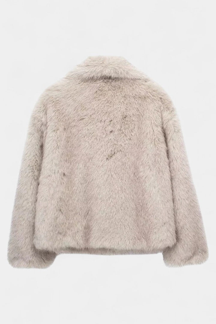 Aurorette Statement Collar Oversized Faux Fur Coat