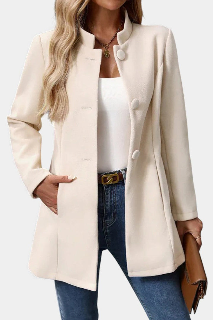 Lyana Long Sleeve Overcoat with High Collar