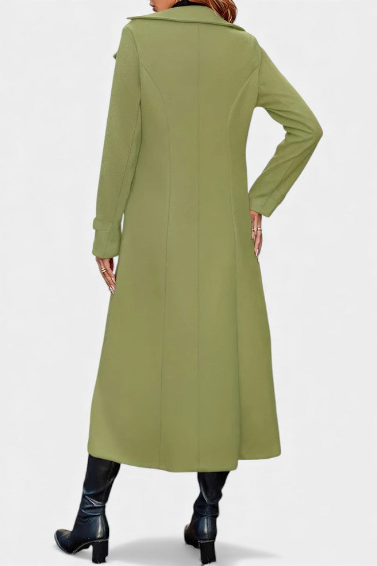 Naïssa Double-Breasted Coat with Long Notched Lapels