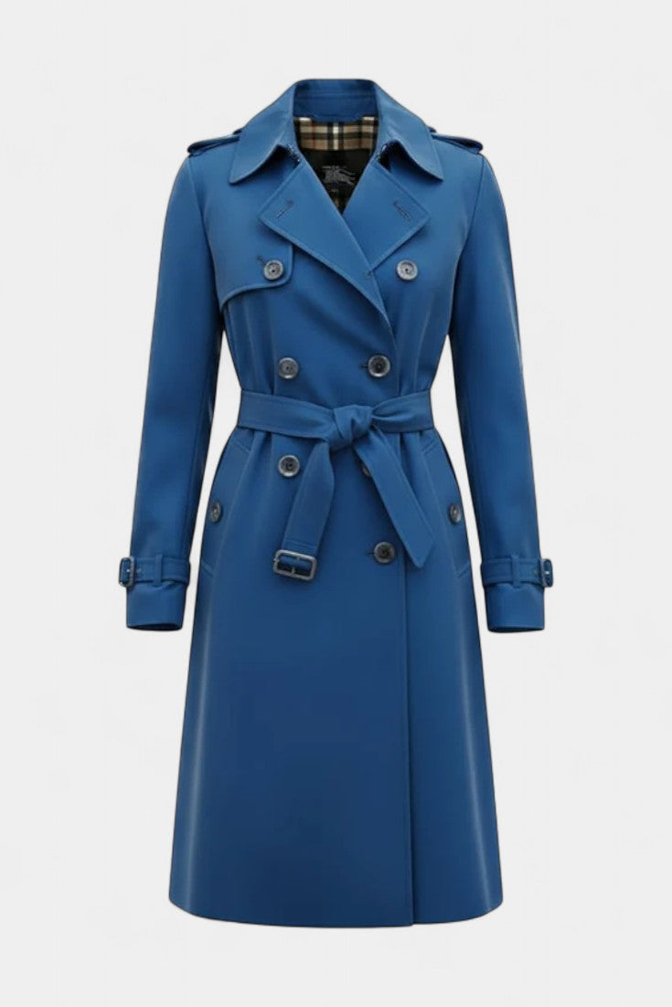 Double-Breasted Long Coat with Belt by Romane
