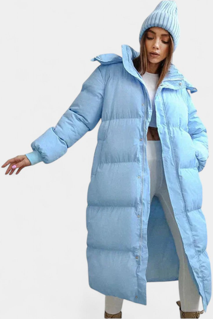 Razel Women's Adjustable Hooded Puffer Coat with Elegant Silhouette