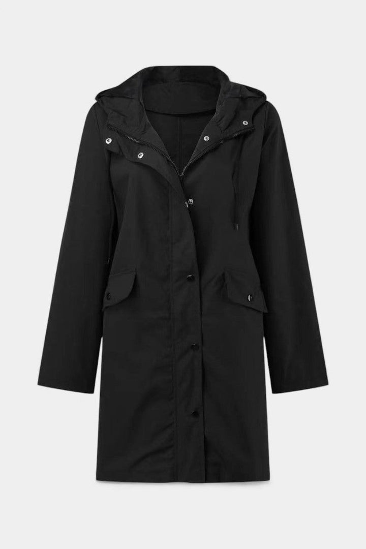 Beige Carmélia Long Waterproof Parka with Adjustable Hood