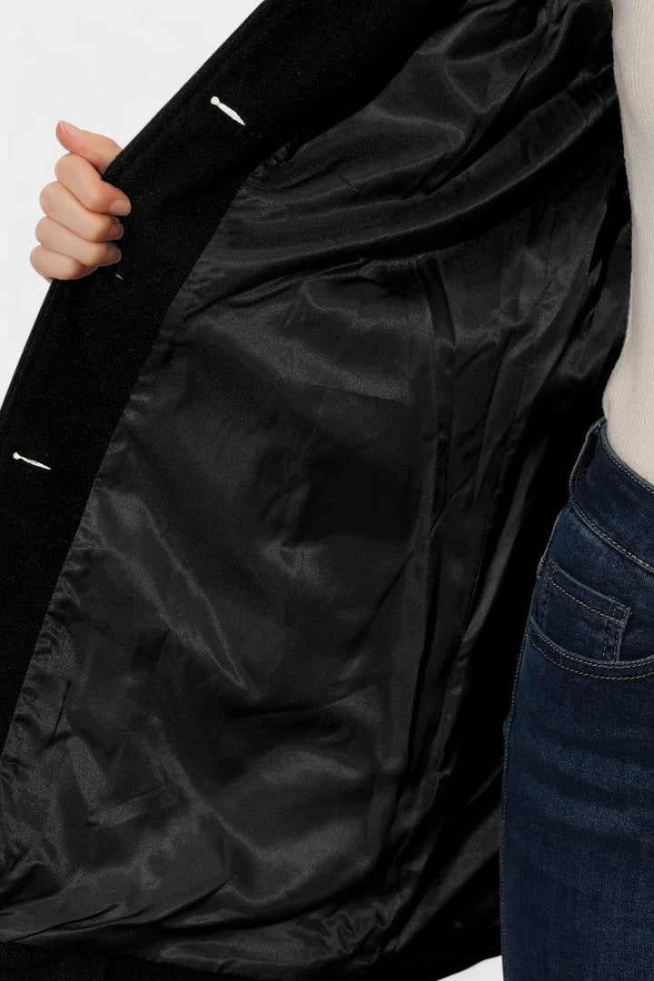 Louane Fitted Waist Winter Coat with Single Button Closure
