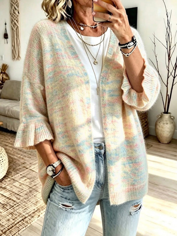 Isabella™ | Knit Ruffled Sleeve Cardigan