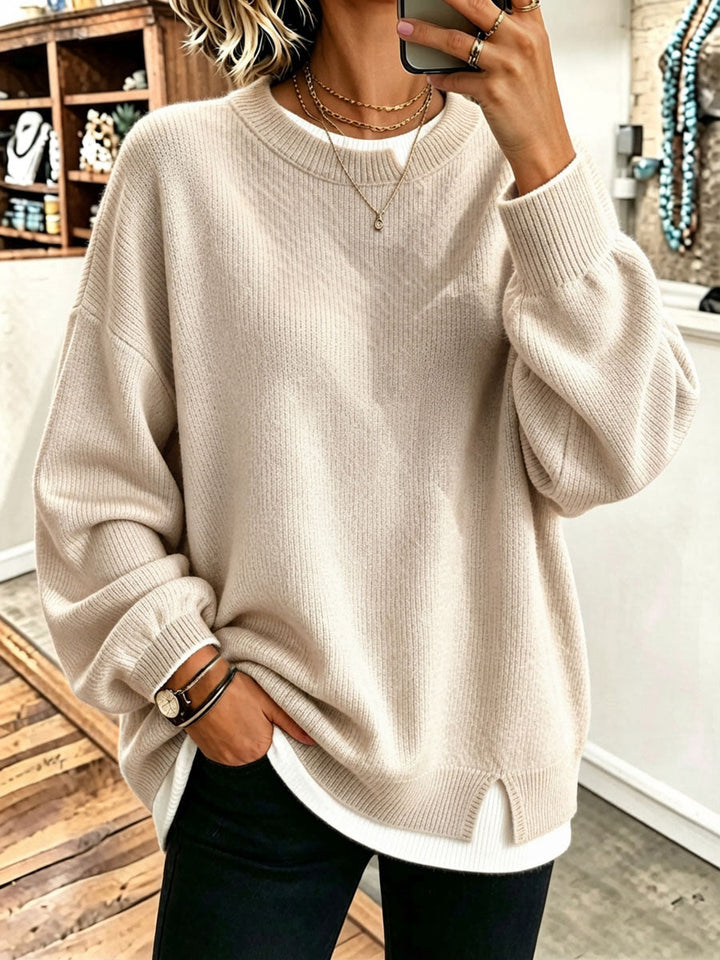 Serena™ | Oversized Layered Two-Piece Look Sweater