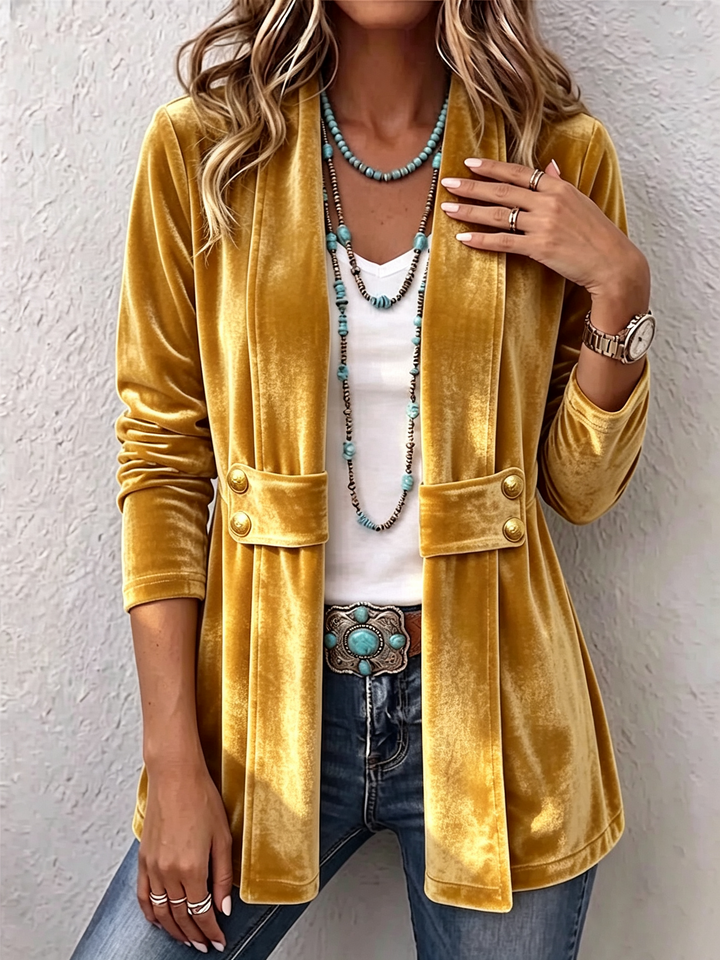 Emma™ | Velvet Long Sleeve Jacket