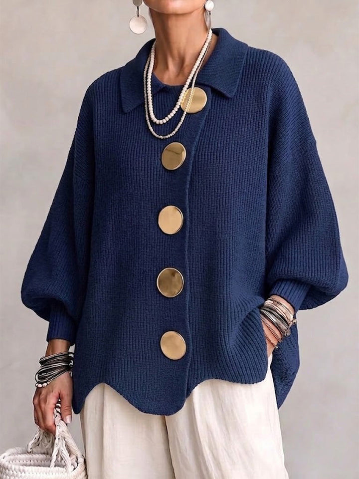 Selene™ | Oversized Collared Button Knit Cardigan