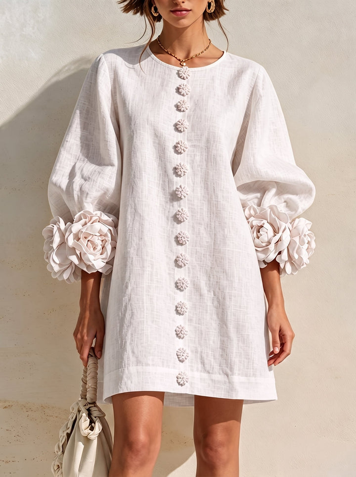 Rosalie™ | 3D Floral Sleeve Romantic Mini Dress