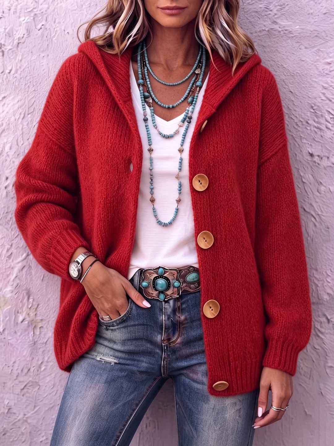 Hannah™ | Chic Hooded Knit Cardigan