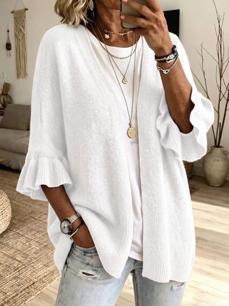Samantha™ | Casual Knit Cardigan With Three-quarter Sleeves