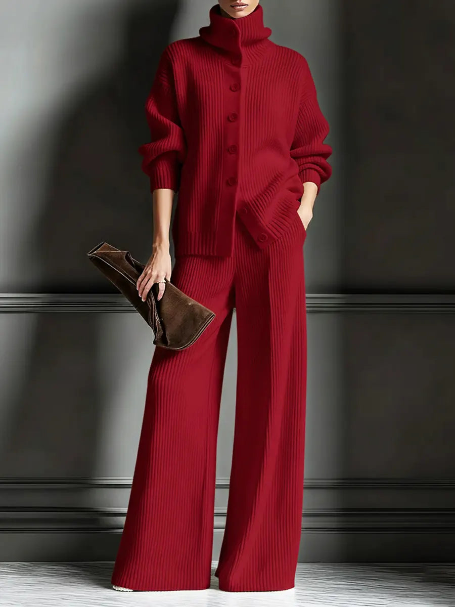 Clara™ | Cozy Knit Cardigan & Pants Two-Piece Set
