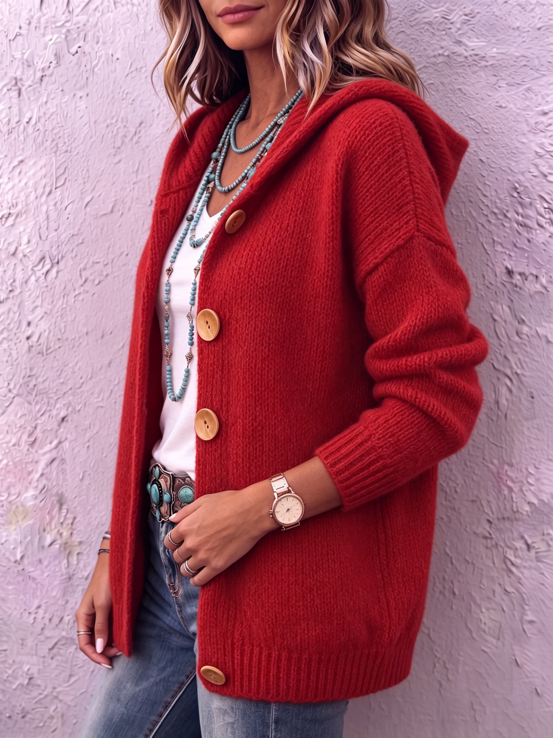 Hannah™ | Chic Hooded Knit Cardigan