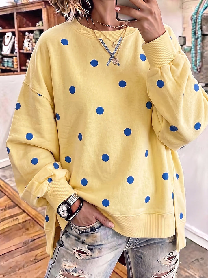 Nola™ | Polka Dot Casual Crewneck Sweatshirt
