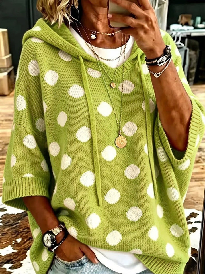 Kaitlyn™ | Casual Hooded Polka-dot Knit Pullover