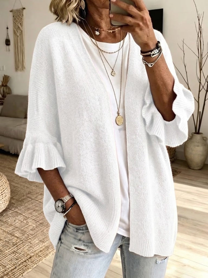 Isabella™ | Knit Ruffled Sleeve Cardigan