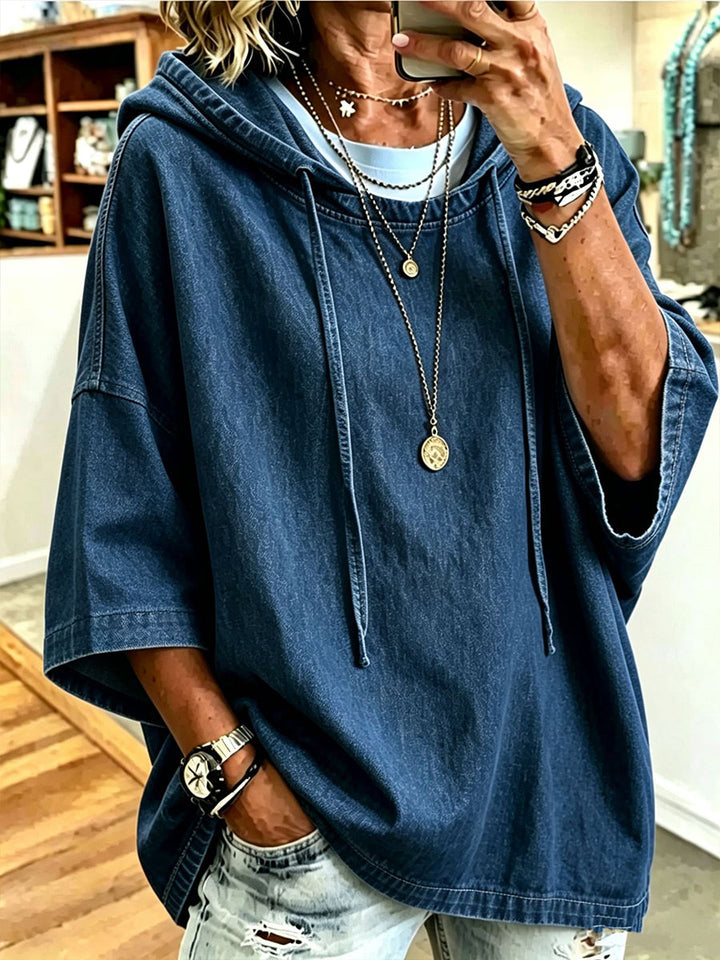 Amanda™ | Casual Oversized Chambray Denim Hoodie