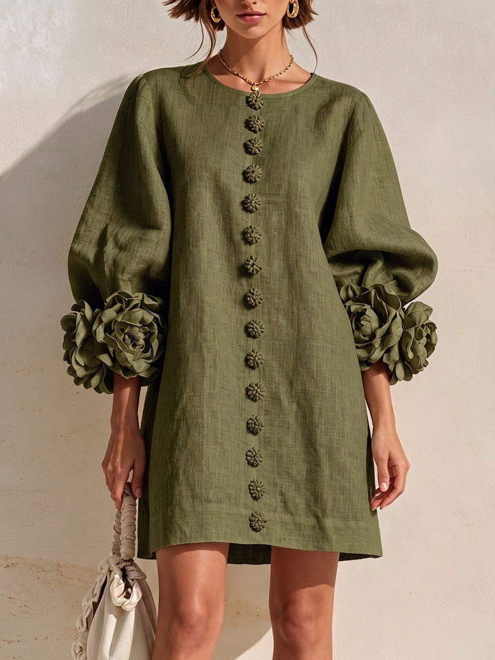 Rosalie™ | 3D Floral Sleeve Romantic Mini Dress