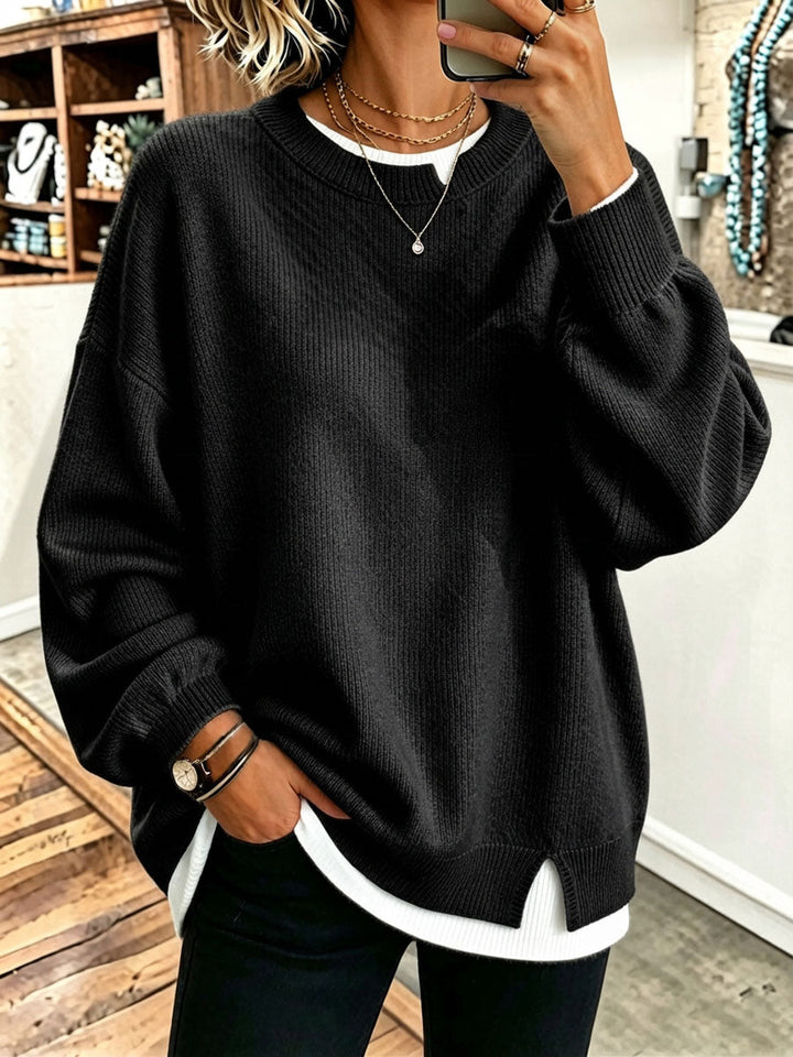 Serena™ | Oversized Layered Two-Piece Look Sweater