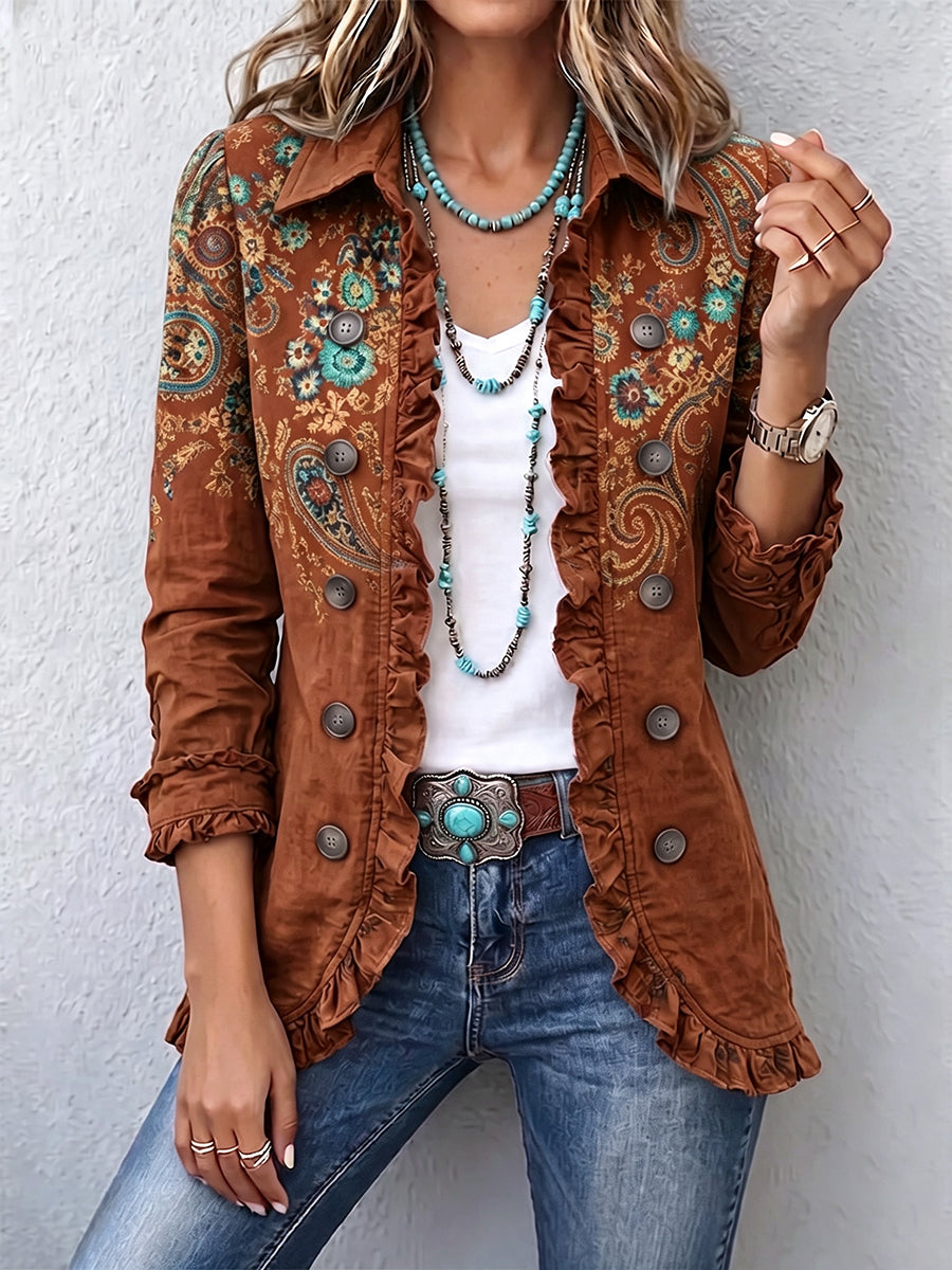 Isla™ | Paisley Ruffle Bohemian Jacket
