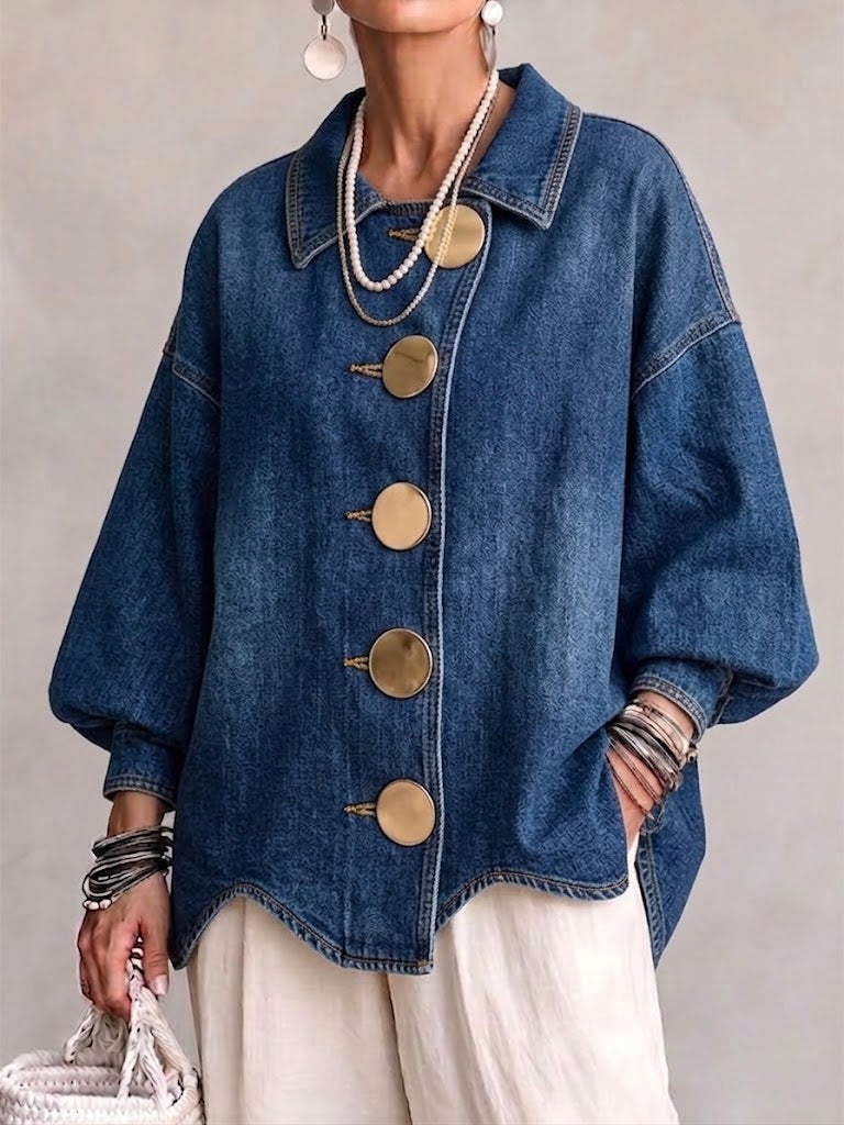 Charlotte™ | Collared Oversized Denim Jacket