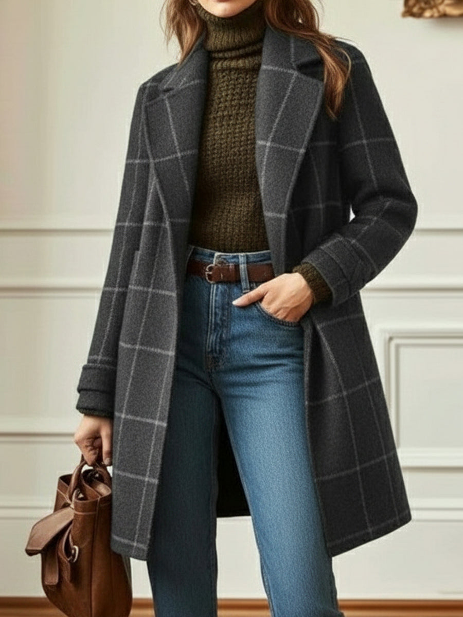 Willow™ | Casual Wool-Blend Plaid Coat