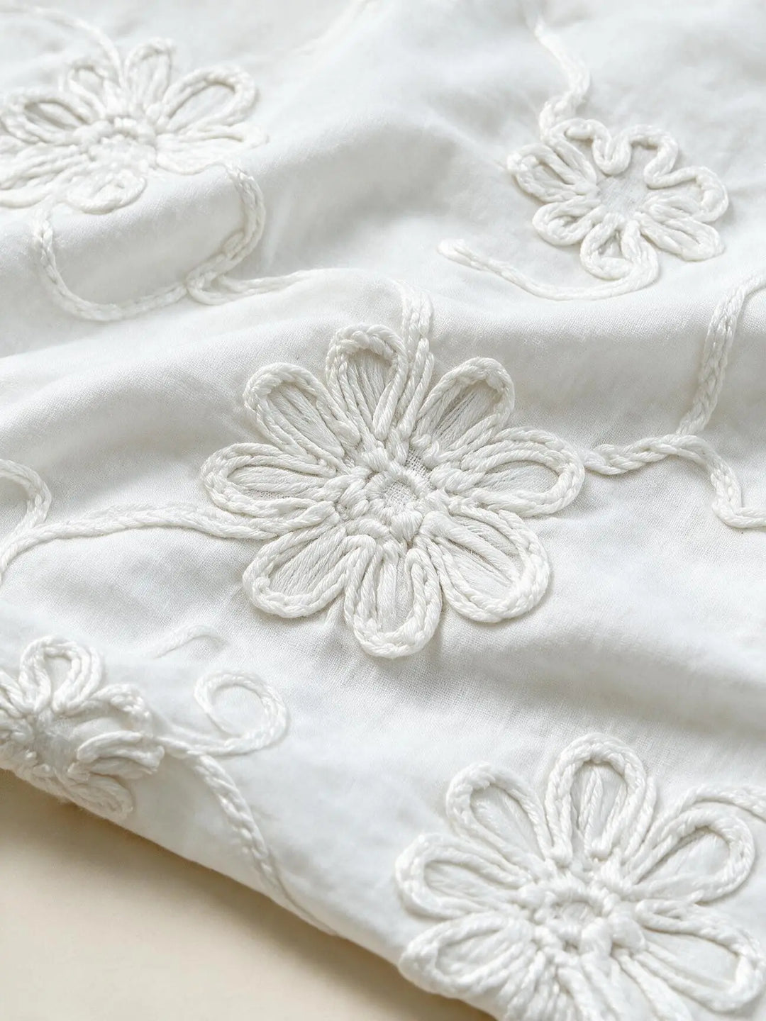 Women's Cotton long-sleeved Embroidered Ruffled Blouse