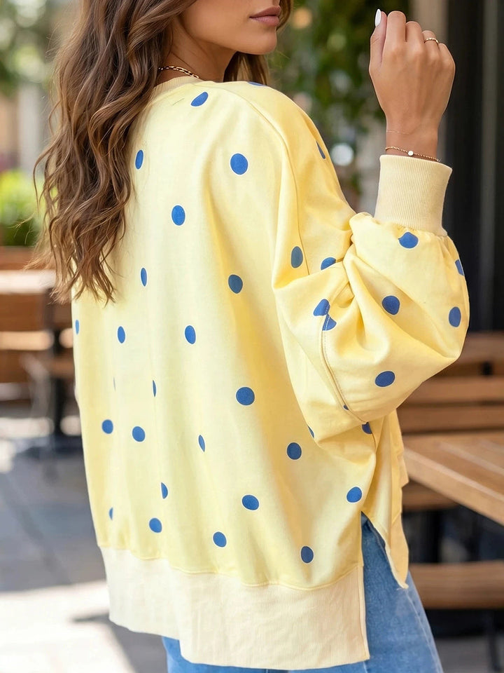 Nola™ | Polka Dot Casual Crewneck Sweatshirt