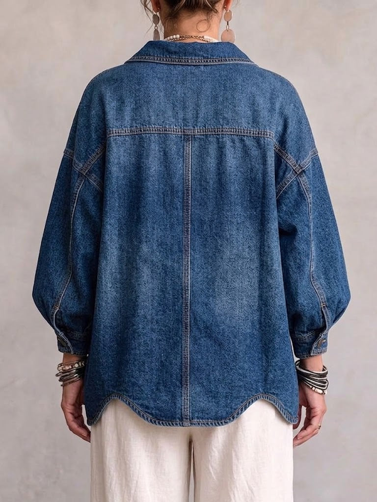 Charlotte™ | Collared Oversized Denim Jacket