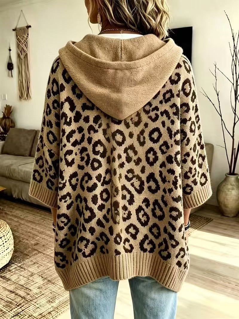 Michelle™ | Casual Leopard-print Knitted Hoodie