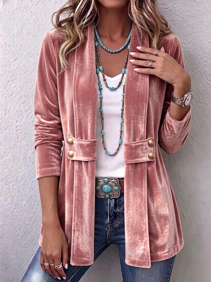 Emma™ | Velvet Long Sleeve Jacket