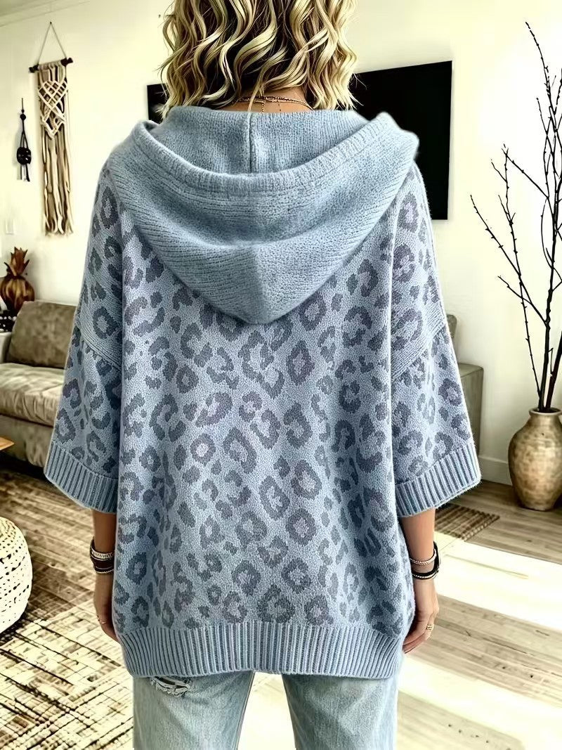 Maya™ | Comfortable And Casual Leopard-print Knitted Hoodie
