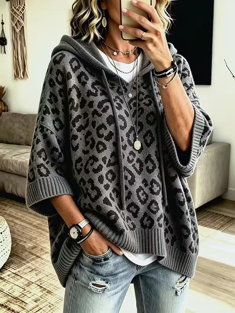Michelle™ | Casual Leopard-print Knitted Hoodie