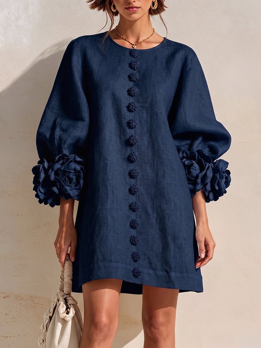 Rosalie™ | 3D Floral Sleeve Romantic Mini Dress