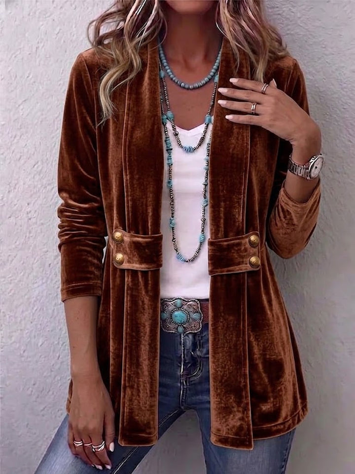Emma™ | Velvet Long Sleeve Jacket