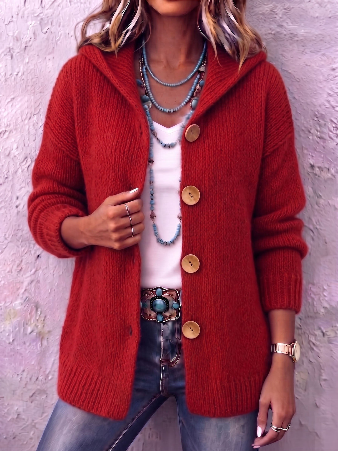 Hannah™ | Chic Hooded Knit Cardigan