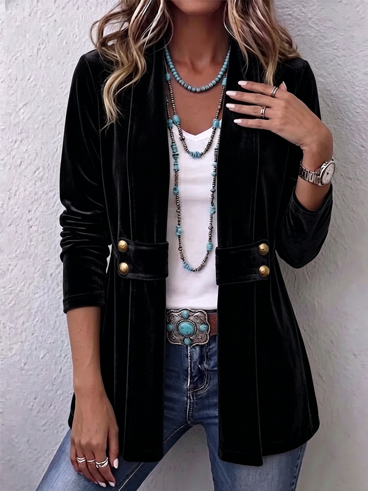 Emma™ | Velvet Long Sleeve Jacket