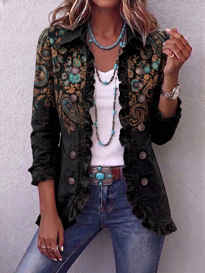 Isla™ | Paisley Ruffle Bohemian Jacket