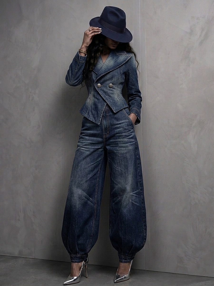 Vivia™ | Plaid Curved-Hem Wide-Leg Trousers
