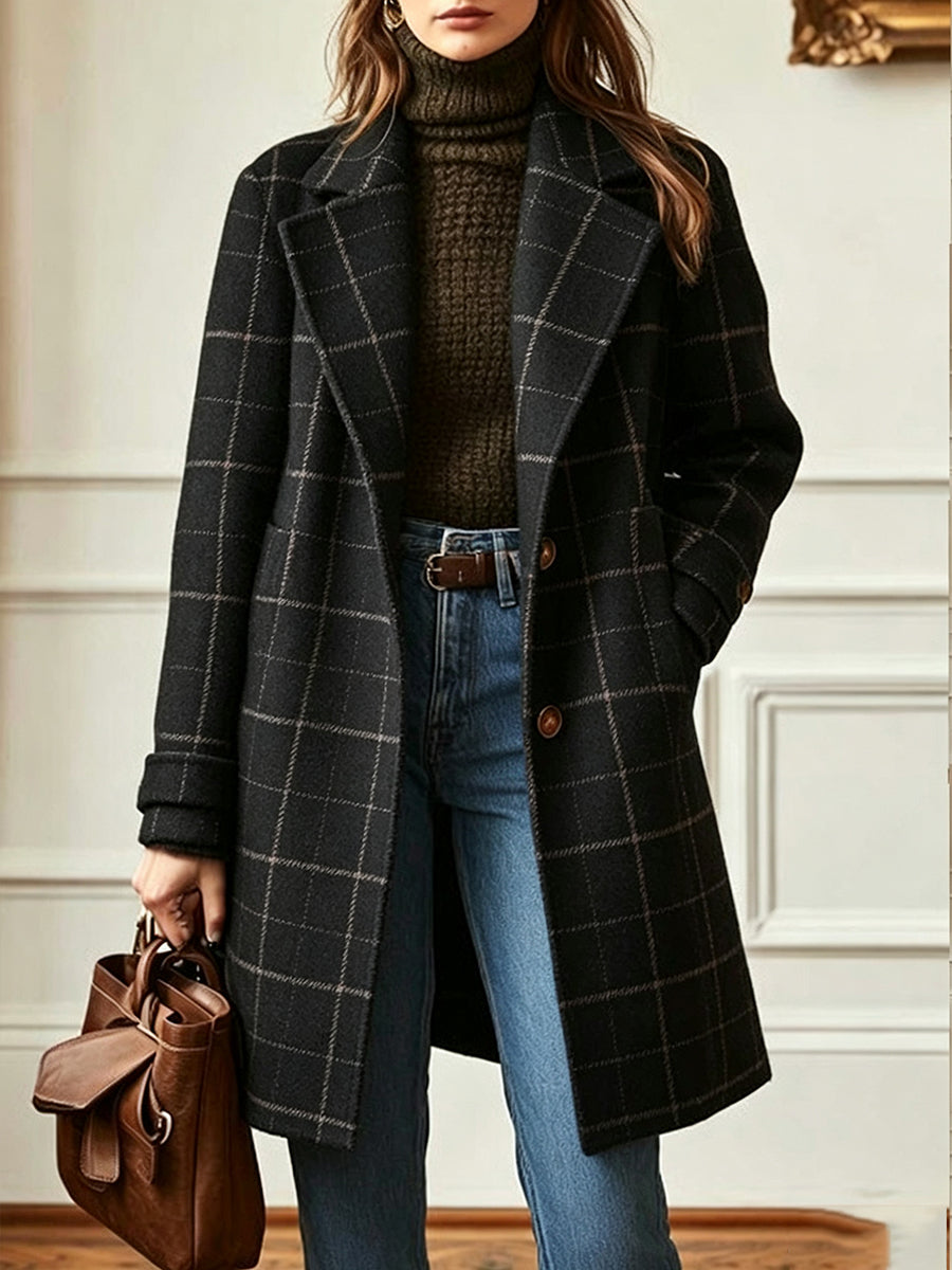 Willow™ | Casual Wool-Blend Plaid Coat
