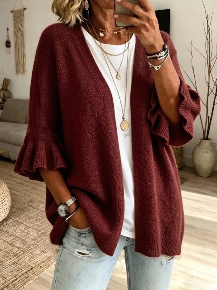 Samantha™ | Casual Knit Cardigan With Three-quarter Sleeves