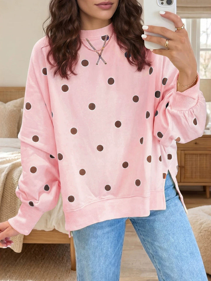 Nola™ | Polka Dot Casual Crewneck Sweatshirt
