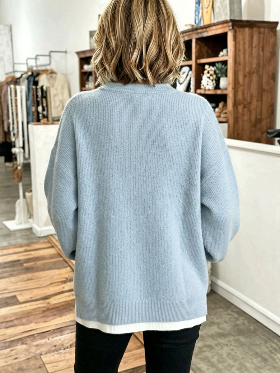 Serena™ | Oversized Layered Two-Piece Look Sweater