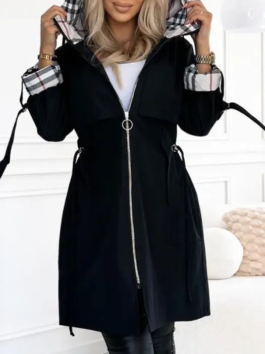 Liaa - Windproof and Waterproof Hooded Trench Coat