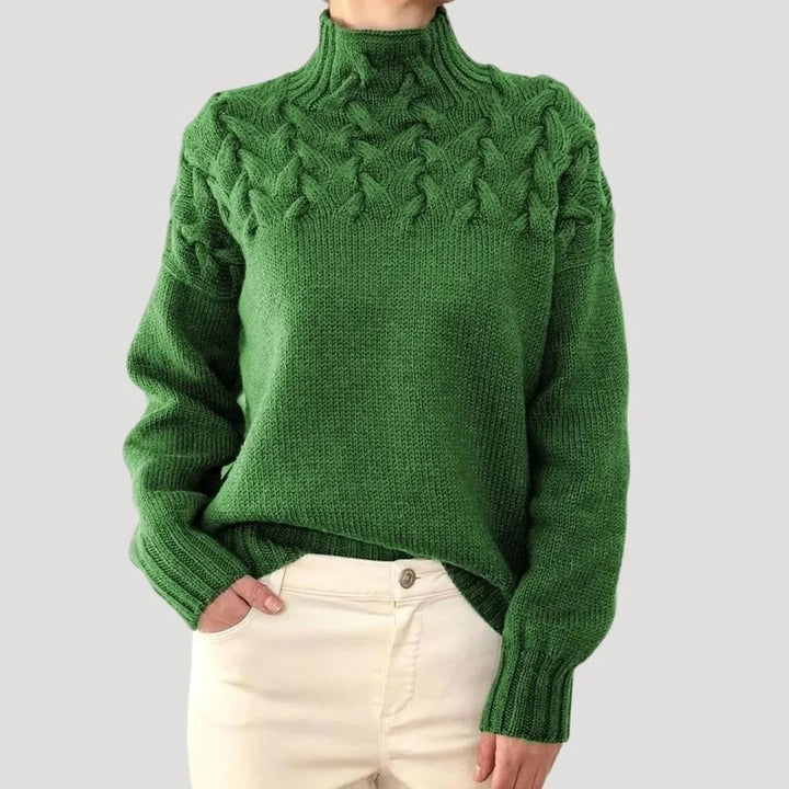 Maya™ | Elegant Cable Knit Turtleneck Sweater