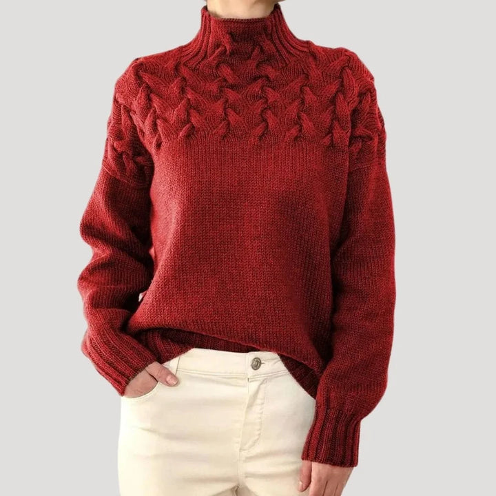 Maya™ | Elegant Cable Knit Turtleneck Sweater