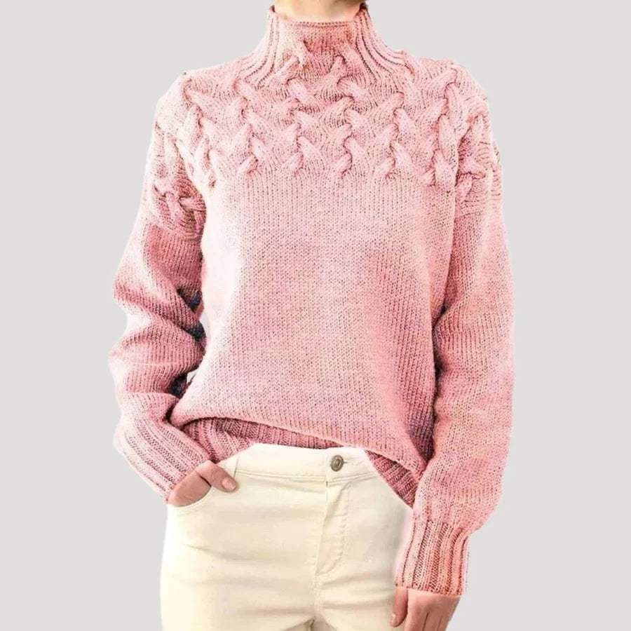 Maya™ | Elegant Cable Knit Turtleneck Sweater